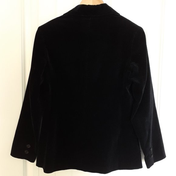Vintage Nordstrom Point of View Velvet Single Button Blazer Black Size 10 - Picture 2 of 16